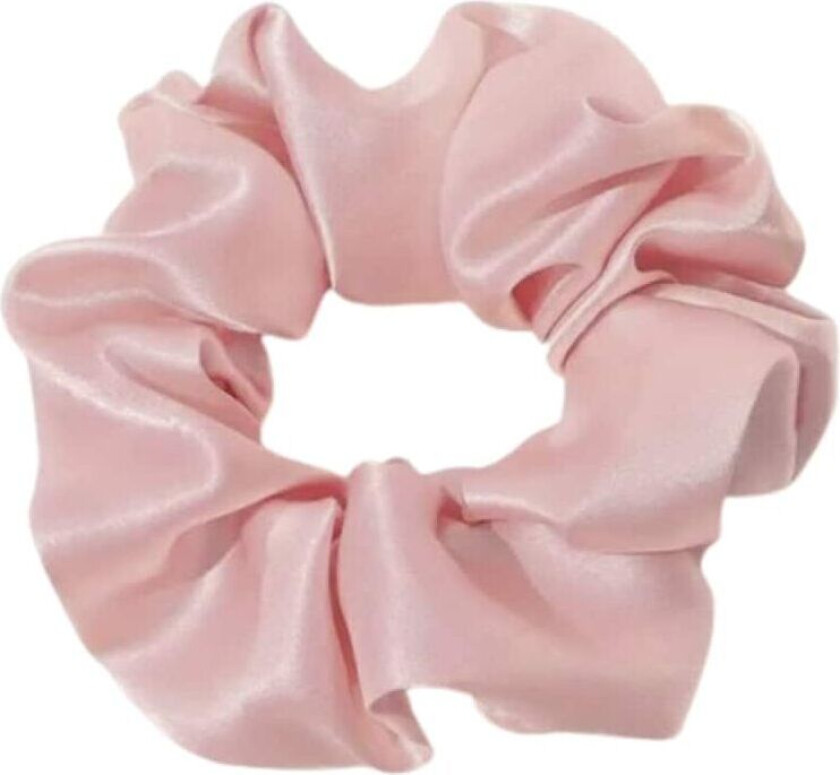 Hårstrikk - Scrunchie - Sateng - 12cm - Lys rosa