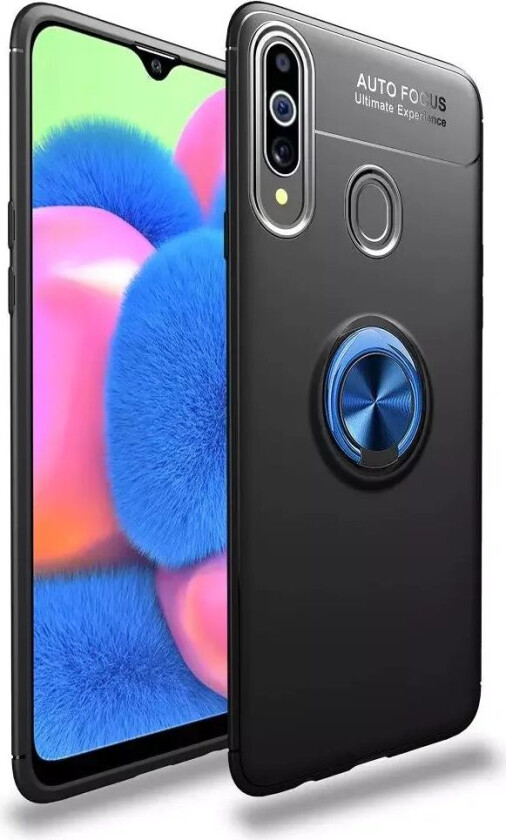 Samsung Galaxy A20s Deksel med Ring / Stativ - Svart / Blå