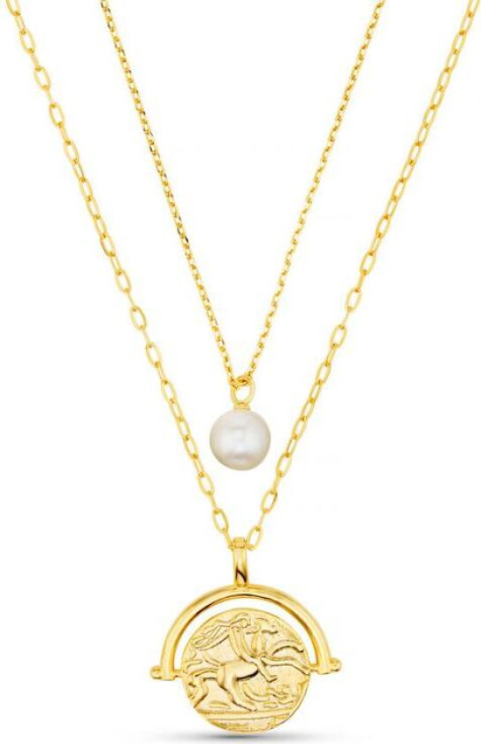 Jewellery Pearl & Medallion 2-Row Necklace