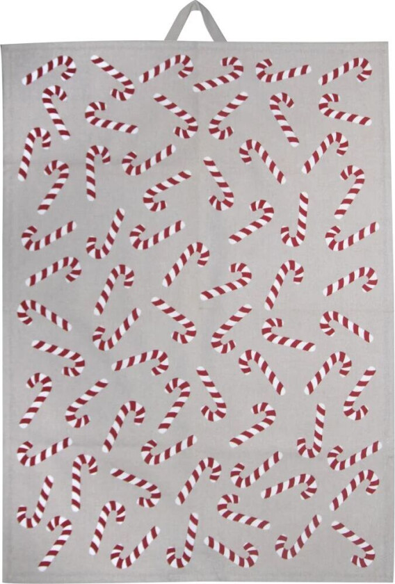 Candy Cane kjøkkenhåndkle 50x70 cm Hvit-grå-rød