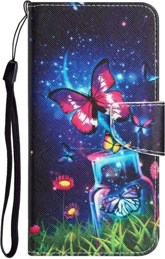 Samsung Galaxy A54 (5G) Flipdeksel med Lommebok - Stjernehimmel og Sommerfugler