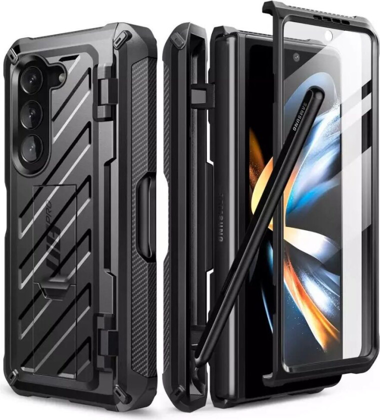 SUPCASE Samsung Galaxy Z Fold 5 SUPCASE Unicorn Beetle Pro Håndverker Deksel med Skjermbeskytter - Svart