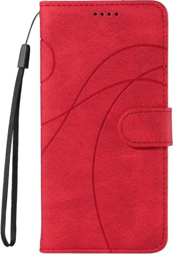 Samsung Galaxy S24 Ultra PU Skinn Deksel med Lommebok og Stropp - Rød