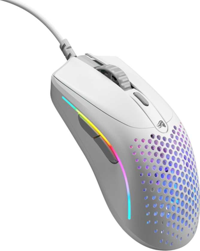 Model O 2 Mini - Matte White - Gaming mus - Optisk - 5 - Hvit med RGB lys