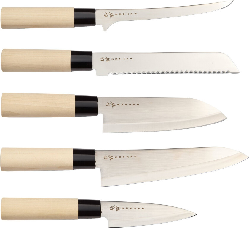 Houcho 5 kniver i balsaboks