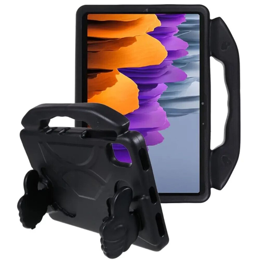 Samsung Galaxy Tab S9 / S8 / S7 / Xiaomi Pad 5 Barnedeksel - Thumb Kickstand Bakdeksel - Svart