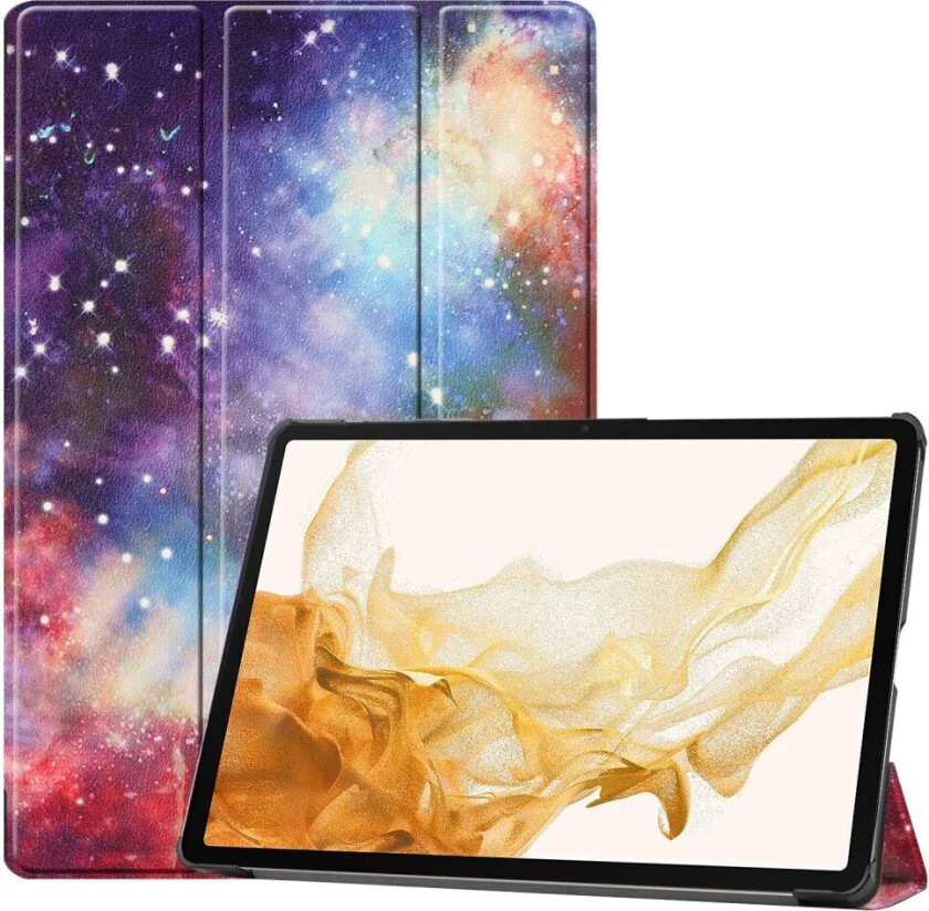 Samsung Galaxy Tab S10 Plus Kunstskinn Deksel m. Mønster - Galakse