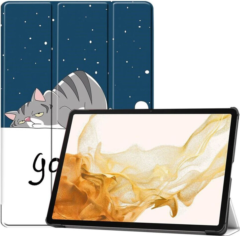 Samsung Galaxy Tab S10 Plus Kunstskinn Deksel m. Mønster - Katt