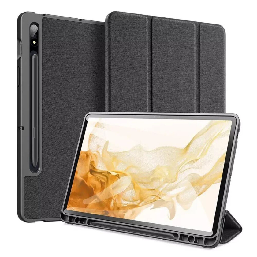 Samsung Galaxy Tab S8 DUX DUCIS DOMO Series Flip Deksel - Penneholder - Svart