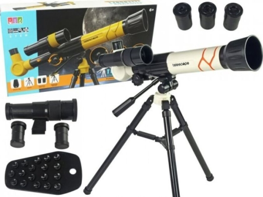 Teleskop Lean Sport Teleskop Naukowy Edukacyjny Z Uchwytem Na Telefon Biay