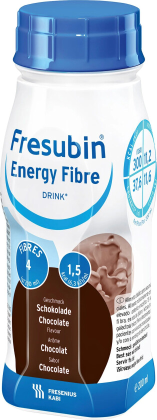 Energy Fibre Drink sjokolade, 4x200 ml