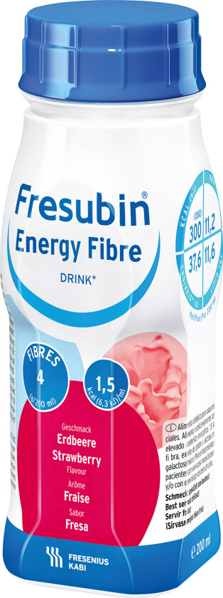 Energy Fibre Drink jordbær, 4x200 ml