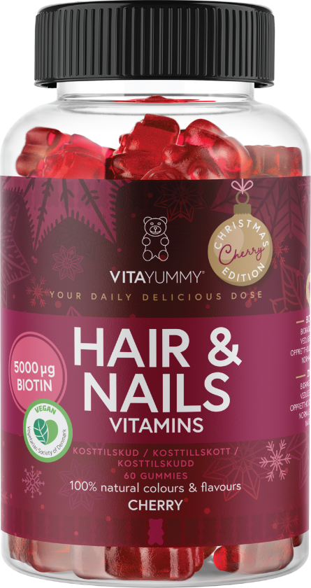 Hair & Nails Vitamins Christmas Edition, Kirsebær, 60 stk.