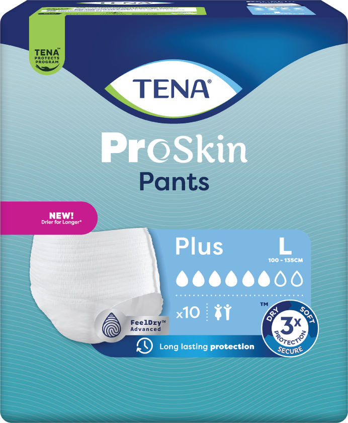 Tena Pants Plus Classic, Large, 10 stk.
