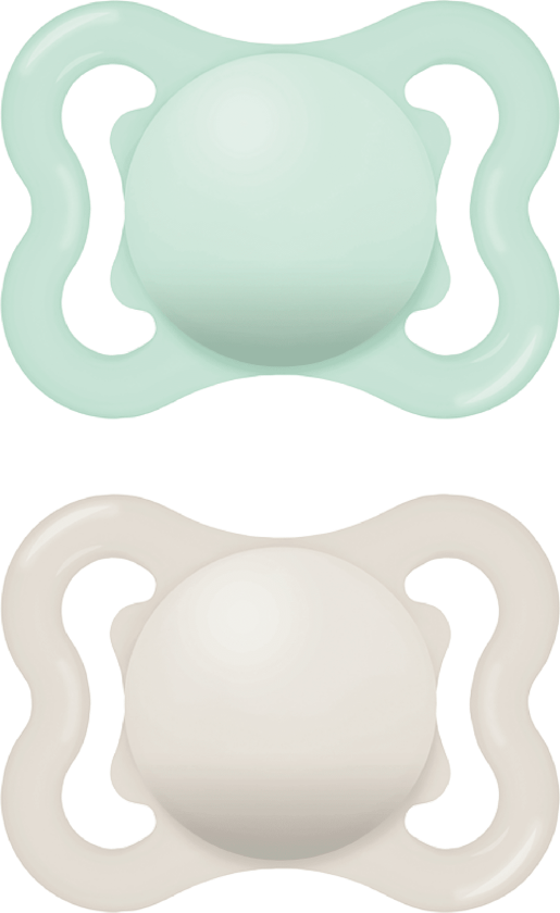 Air Silicone Smokk, 0-6 mnd, lys grønn/beige, 2 stk.