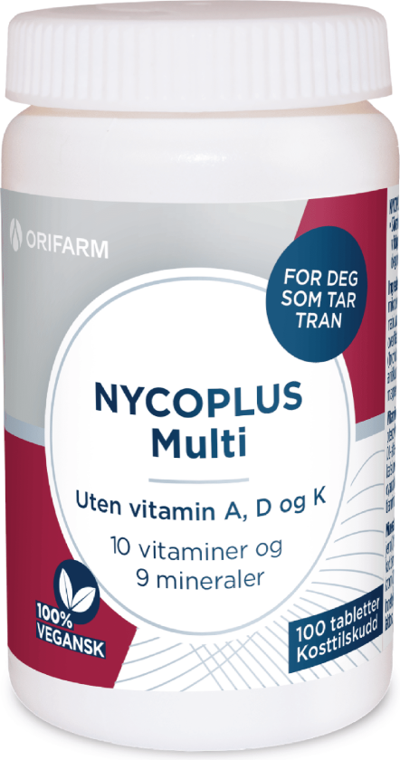 Multi uten A-, D- og K-vitamin tabletter, 100 stk.