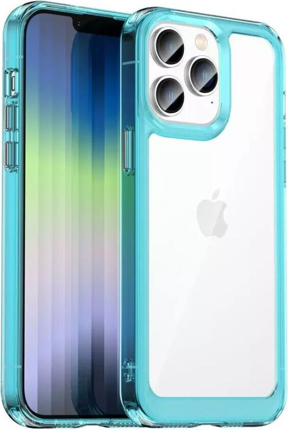 iPhone 14 Pro Hybrid Plastdeksel - Gjennomsiktig Blå