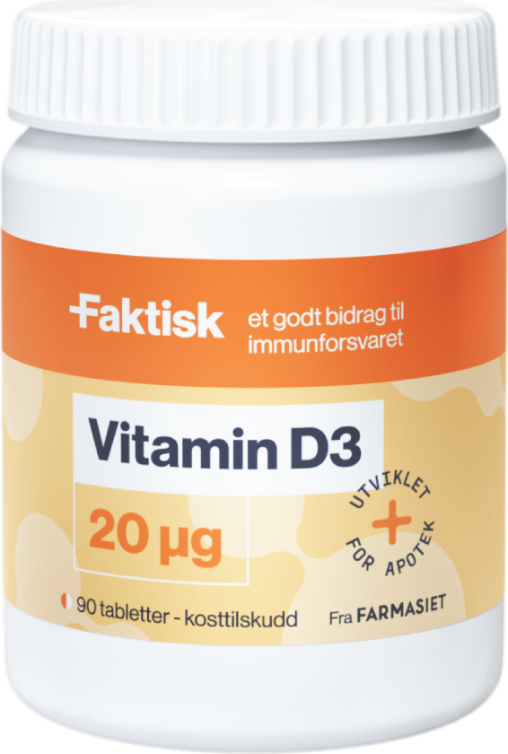 Vitamin D3 20 µg tabletter, 90 stk.