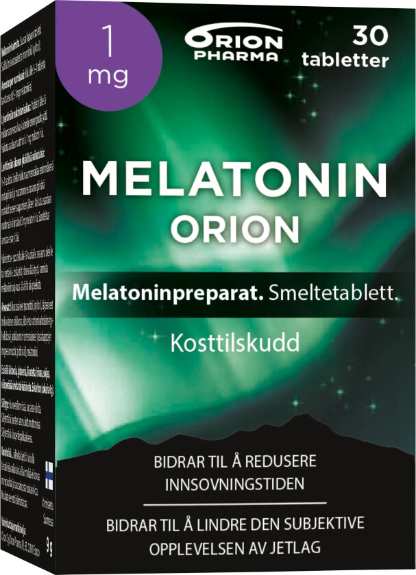 Melatonin Orion 1 mg smeltetablett, 30 stk.