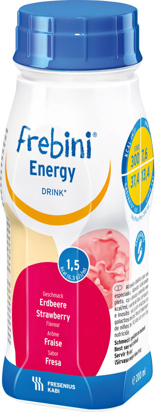 Energy Drink, Næringsdrikk  jordbær, 4x200 ml