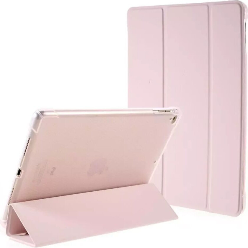 iPad 9.7 (2018-2017) / iPad Air / iPad Air 2 Tri-Fold Flip Deksel m. Fleksibel Bakside - Rosa