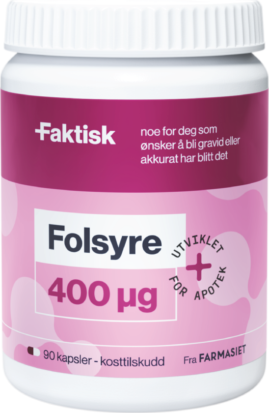 Folsyre 400 µg kapsler, 90 stk.