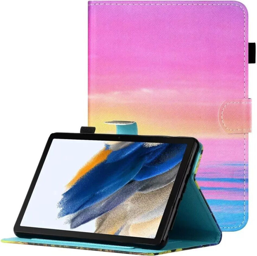 Samsung Galaxy Tab A8 10.5" (2021) Flip Deksel I Kunstskinn med Stativfunksjon Og Kortholder - Solnedgang