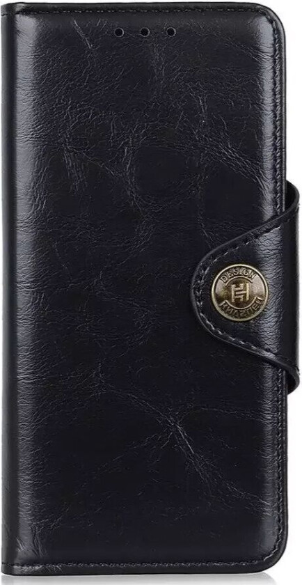 iPhone 13 Pro KHAZNEH Blank PU Skinn Flipdeksel med Lommebok- Svart