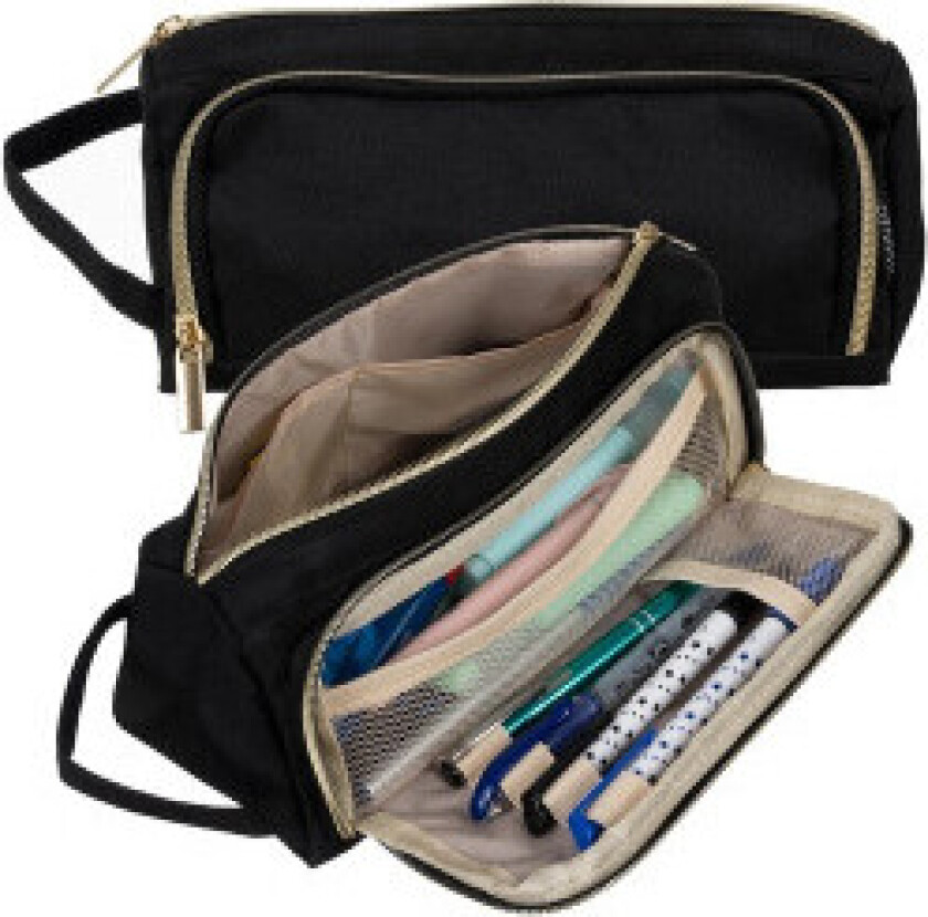 Dobbel uttrekkbar pennal - svart Maaleo 24502