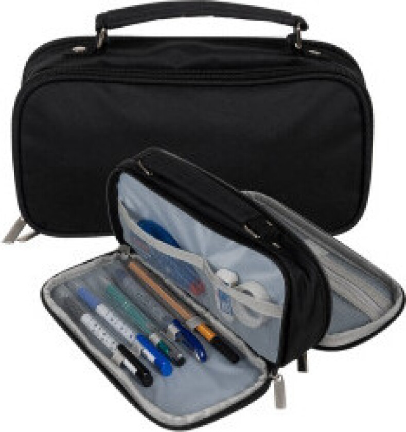 Dobbelt uttrekkbart pennal - svart Maaleo 24516