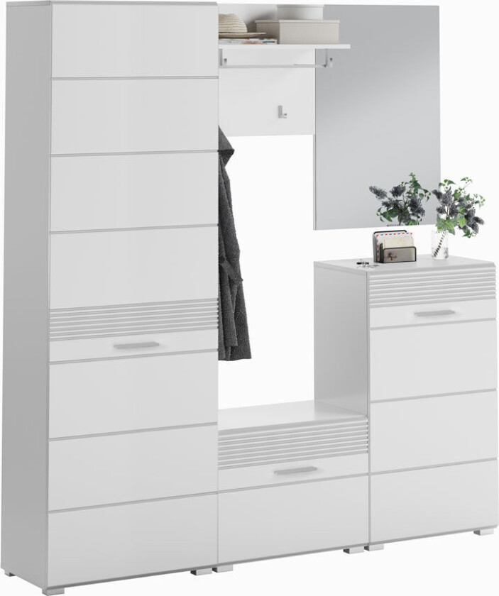 Linus garderobe oppstilling 3 dører hvit.