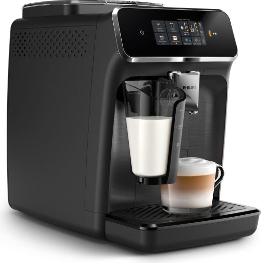 Series 2300 Ep2330 Helautomatisk Espressomaskin, Espressomaskin, 1,8 L, Kaffe Bønner, Malt Kaffe, Innebygd Kaffekvern, 230 W, Sort, Kromfarge