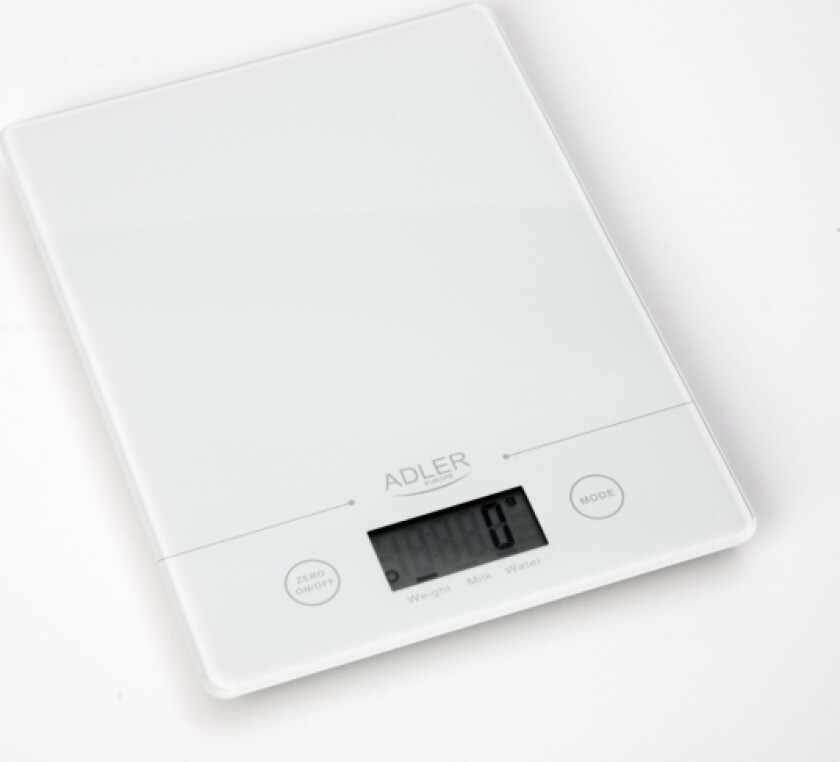 Adler Ad 3138 W, Elektronisk Kjøkkenvekt, 5 Kg, 1 G, Hvit, Fl Oz, G, Lb Oz, Ml, Lcd