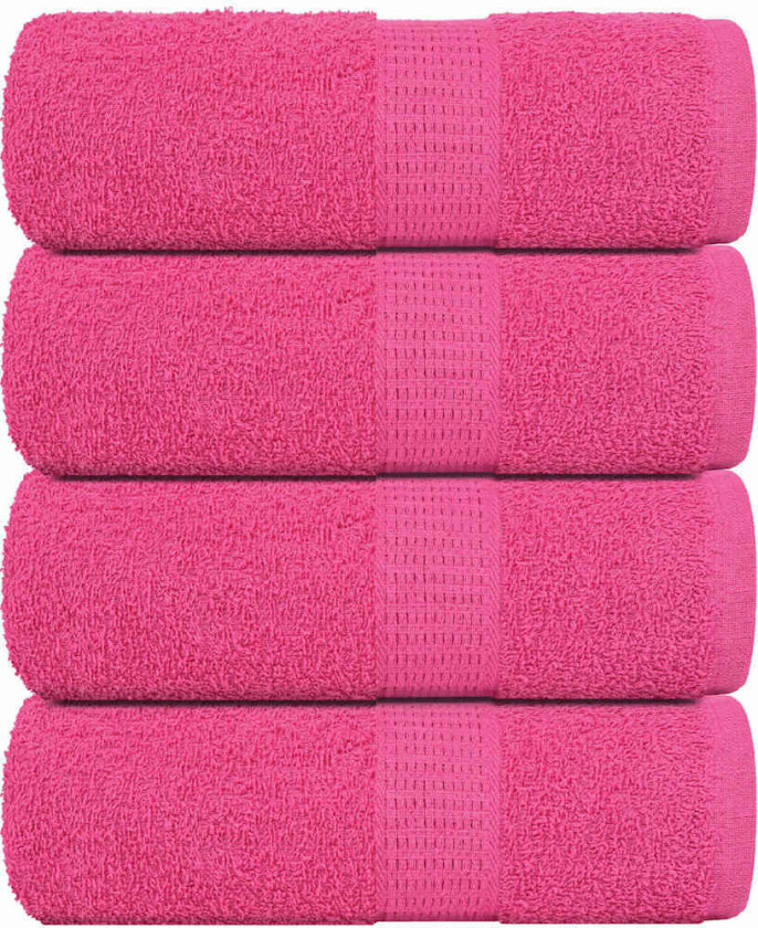 Såpehåndklær 4 stk rosa 30x30 cm 360 g/m2 100 % bomull