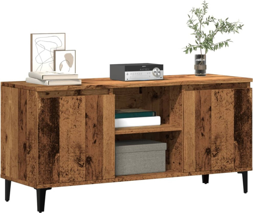 TV-benk gammelt tre 102x35x50 cm konstruert tre