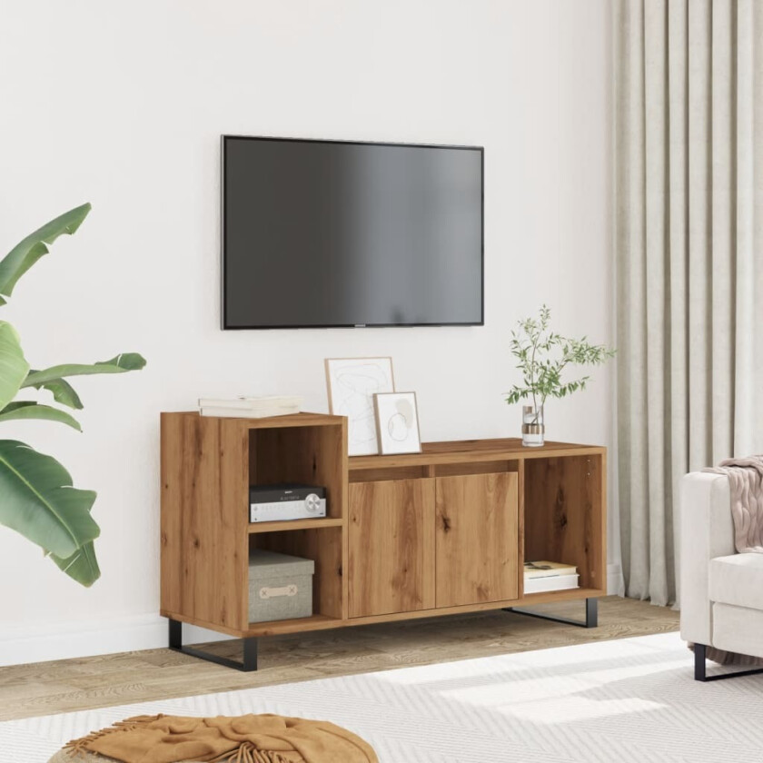 TV-benk artisan eik 100x35x55 cm konstruert tre
