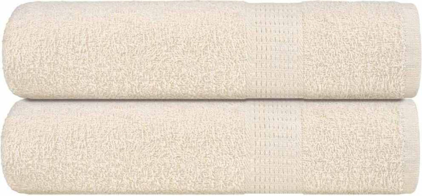 Dusjhåndklær 2 stk kremhvit 70x140 cm 360 g/m2 100 % bomull