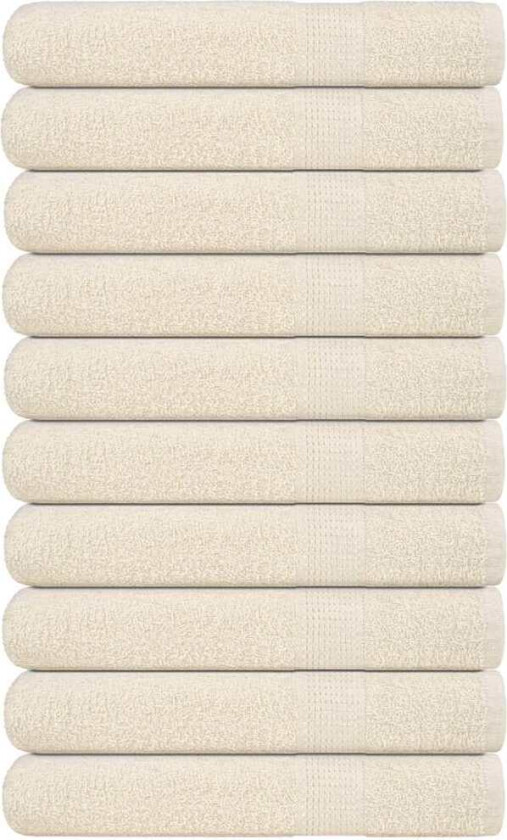 Håndklær 10 stk kremhvit 100x200 cm 360 g/m² 100 % bomull