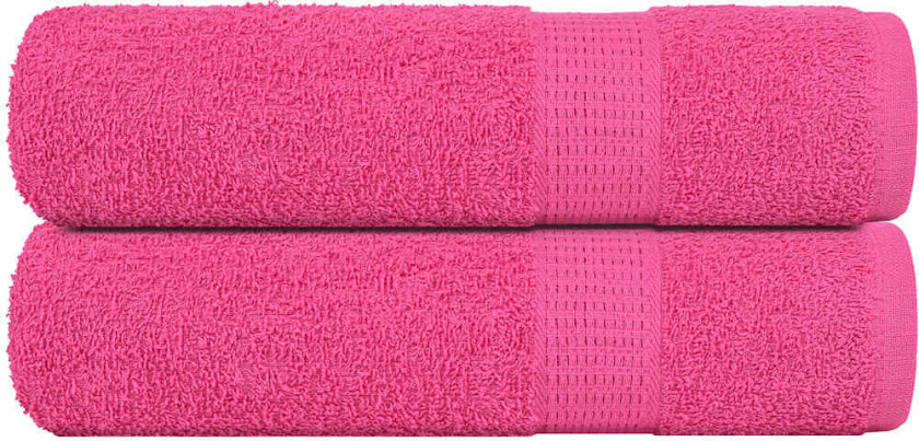 Håndklær 2 stk rosa 50x100 cm 360 g/m2 100 % bomull
