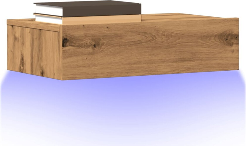 TV-benker med LED-lys 2 stk artisan eik 60x35x15,5 cm