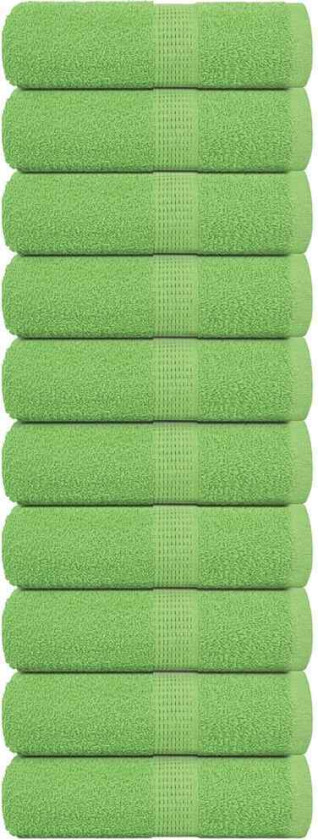 Gjestehåndklær 10 stk eplegrønn 30x50 cm 360 g/m² 100 % bomull