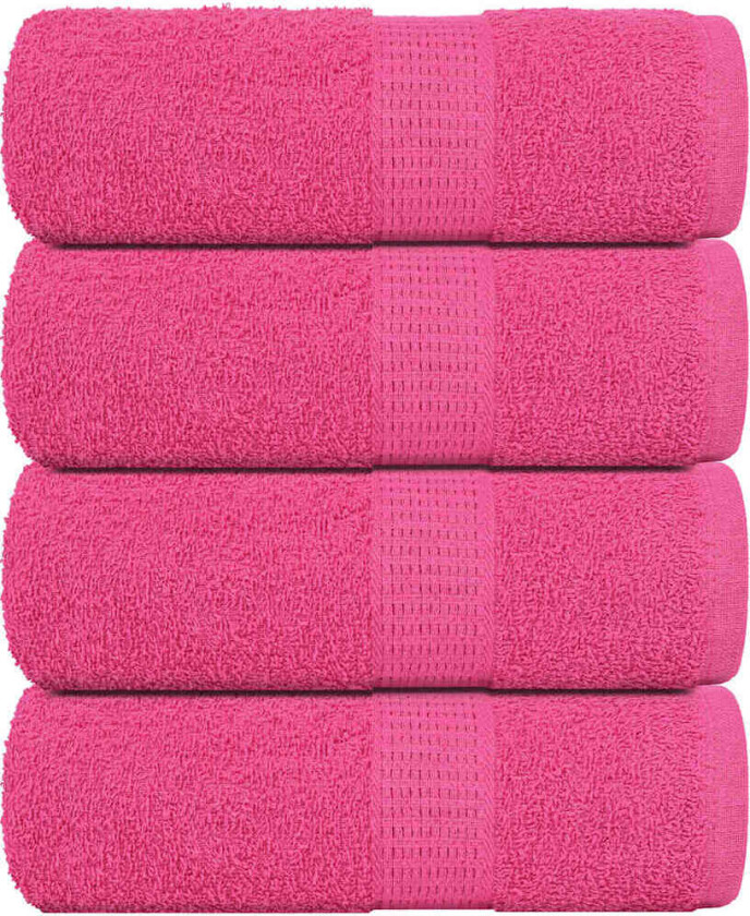 Gjestehåndklær 4 stk rosa 30x50 cm 360 g/m2 100 % bomull