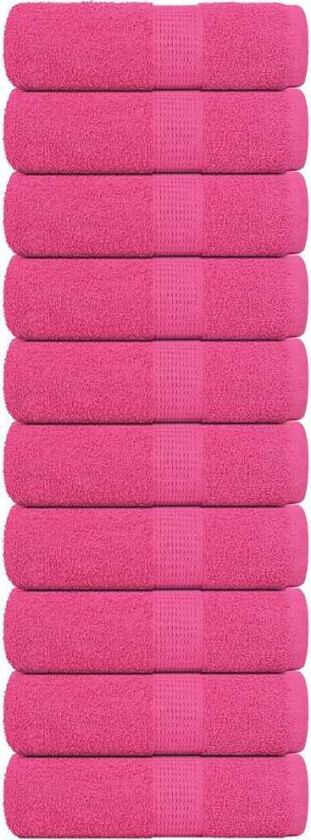Gjestehåndklær 10 stk rosa 30x50 cm 360 g/m2 100 % bomull