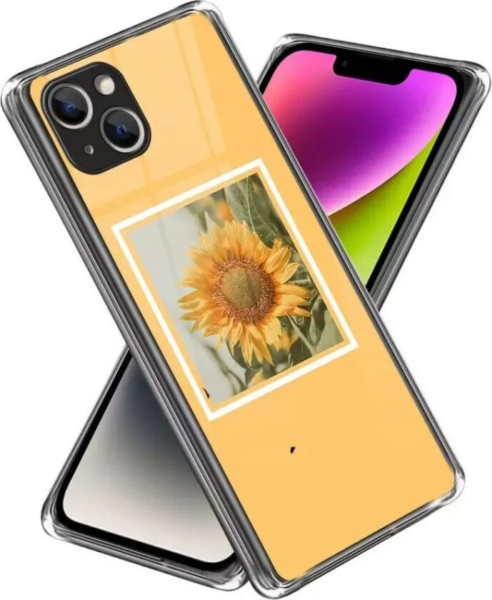 iPhone 14 TPU Plast Deksel - Solsikke i Ramme