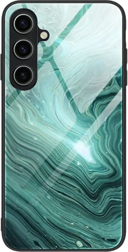Samsung Galaxy A35 (5G) Deksel m. Glassbakside - Turkis Marmor Mønster