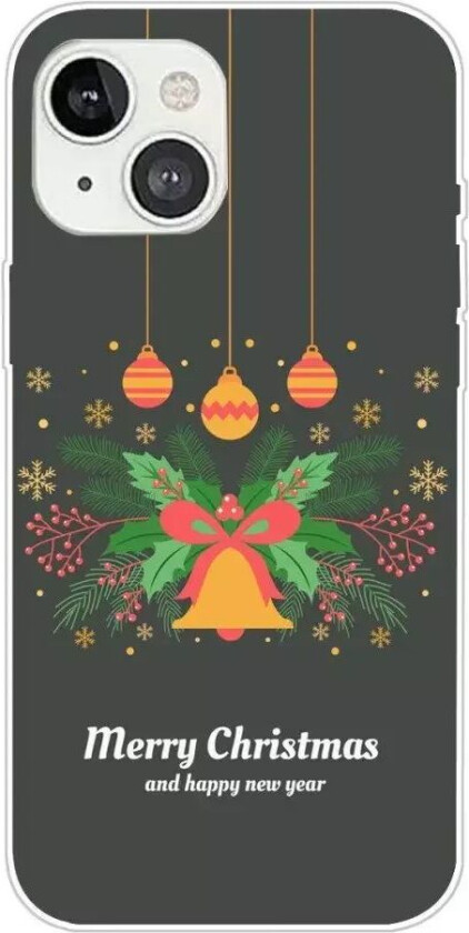 iPhone 13 Fleksibelt Plast Jul Deksel - Merry Christmas - Julekrans & Juleklokke