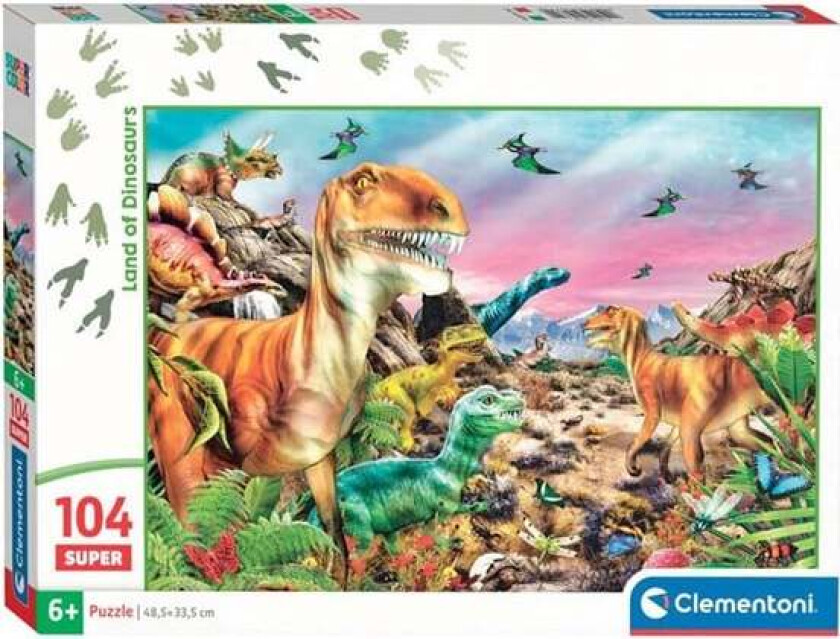 Jigsaw Puzzle Super Color Land of Dinosaurs 104pcs.