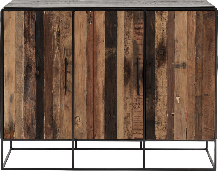 Rustika skjenk med 3 dørerr, rustikt båttre & svart.