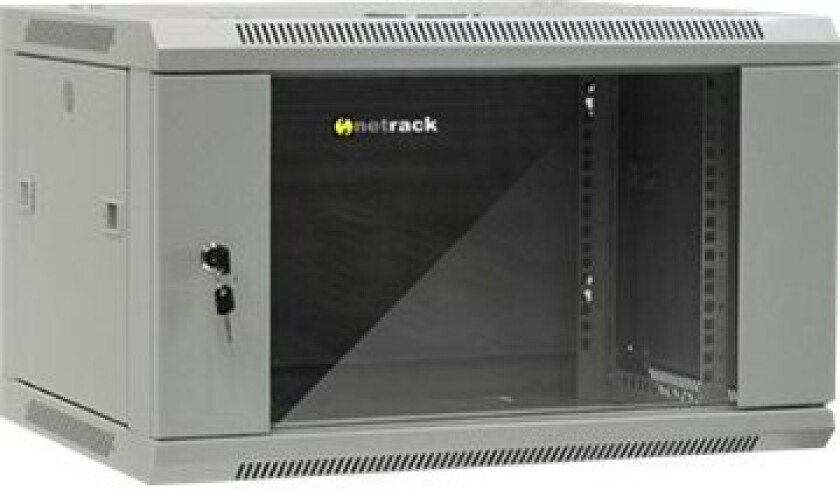 Netrack - Rack Skap - Veggmonterbar - Grå - 6U - 19"
