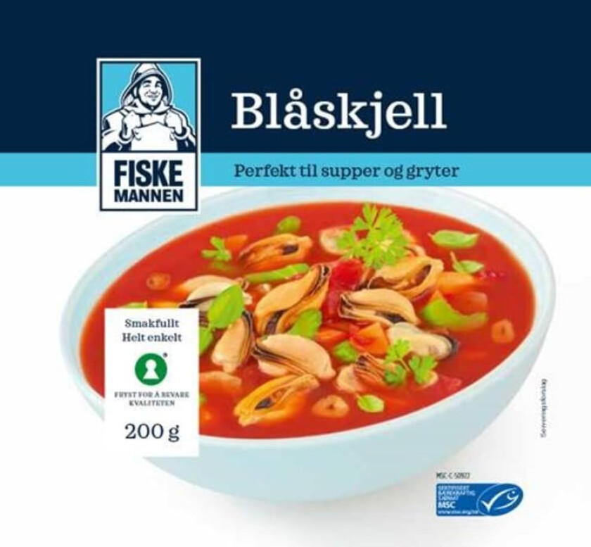 Blåskjell Pillede Msc 200g